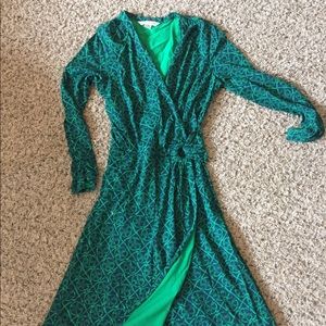 Pendleton green wrap dress